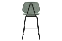 Tabourets de bar en tissu effet velours texturé vert céladon et métal H66.5 cm BARNET (lot de 2)
