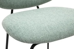 Tabourets de bar en tissu effet velours texturé vert céladon et métal H66.5 cm BARNET (lot de 2)