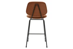 Tabourets de bar en tissu effet velours texturé terre brûlée et métal H66.5 cm BARNET (lot de 2)