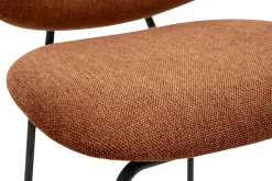 Tabourets de bar en tissu effet velours texturé terre brûlée et métal H66.5 cm BARNET (lot de 2)