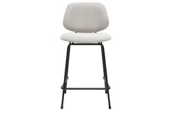 Tabourets de bar en tissu effet velours texturé beige et métal H66.5 cm BARNET (lot de 2)