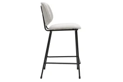 Tabourets de bar en tissu effet velours texturé beige et métal H66.5 cm BARNET (lot de 2)