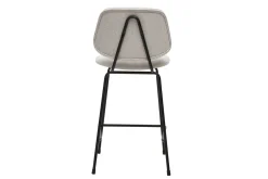 Tabourets de bar en tissu effet velours texturé beige et métal H66.5 cm BARNET (lot de 2)