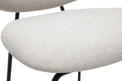 Tabourets de bar en tissu effet velours texturé beige et métal H66.5 cm BARNET (lot de 2)