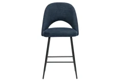 Tabourets de bar en tissu effet velours texturé bleu foncé H65 cm (lot de 2) COSETTE