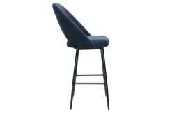 Tabourets de bar en tissu effet velours texturé bleu foncé H65 cm (lot de 2) COSETTE