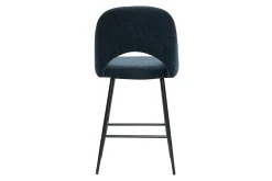 Tabourets de bar en tissu effet velours texturé bleu foncé H65 cm (lot de 2) COSETTE