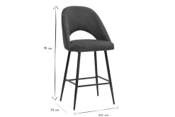 Tabourets de bar en tissu effet velours texturé bleu foncé H65 cm (lot de 2) COSETTE