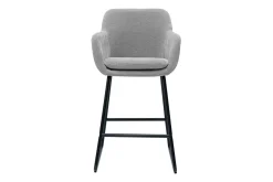 Tabourets de bar en tissu effet velours gris H65 cm (lot de 2) AMIKA