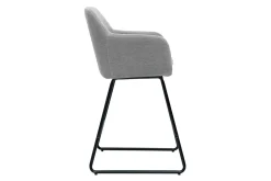 Tabourets de bar en tissu effet velours gris H65 cm (lot de 2) AMIKA