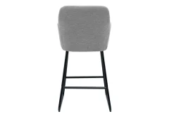 Tabourets de bar en tissu effet velours gris H65 cm (lot de 2) AMIKA