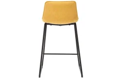 Tabourets de bar en tissu effet velours texturé jaune moutarde et métal H65 cm (lot de 2) BOOST