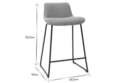 Tabourets de bar en tissu effet velours texturé jaune moutarde et métal H65 cm (lot de 2) BOOST