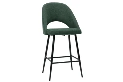 Tabourets de bar en tissu effet velours texturé vert H65 cm (lot de 2) COSETTE