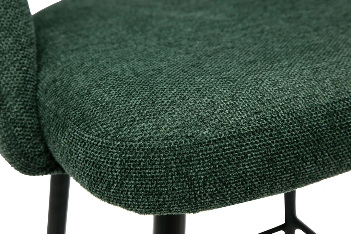 Tabourets de bar en tissu effet velours texturé vert H65 cm (lot de 2) COSETTE
