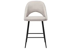 Tabourets de bar en tissu effet velours texturé beige H65 cm (lot de 2) COSETTE