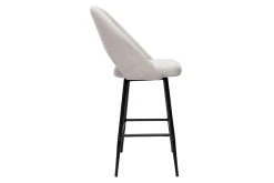 Tabourets de bar en tissu effet velours texturé beige H65 cm (lot de 2) COSETTE