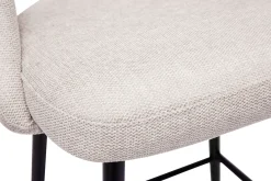 Tabourets de bar en tissu effet velours texturé beige H65 cm (lot de 2) COSETTE