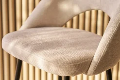 Tabourets de bar en tissu effet velours texturé beige H65 cm (lot de 2) COSETTE