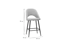 Tabourets de bar en tissu effet velours texturé beige H65 cm (lot de 2) COSETTE