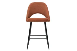 Tabourets de bar en tissu effet velours texturé terre brûlée H65 cm (lot de 2) COSETTE