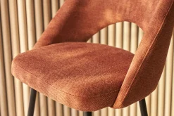 Tabourets de bar en tissu effet velours texturé terre brûlée H65 cm (lot de 2) COSETTE