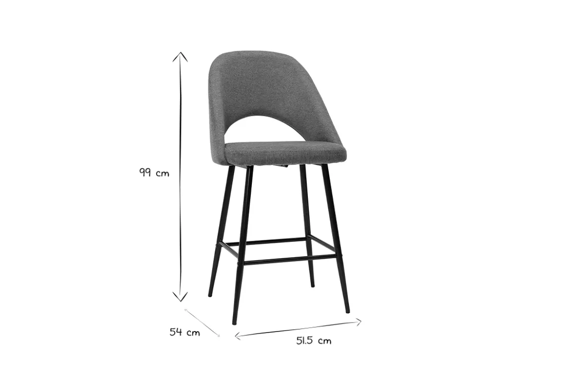 Tabourets de bar en tissu effet velours texturé terre brûlée H65 cm (lot de 2) COSETTE
