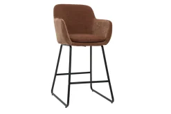 Tabourets de bar en tissu effet velours terre brûlée H65 cm (lot de 2) AMIKA