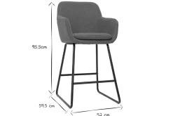 Tabourets de bar en tissu effet velours terre brûlée H65 cm (lot de 2) AMIKA