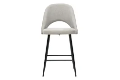 Tabourets de bar en tissu effet velours texturé gris H65 cm (lot de 2) COSETTE