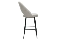 Tabourets de bar en tissu effet velours texturé gris H65 cm (lot de 2) COSETTE