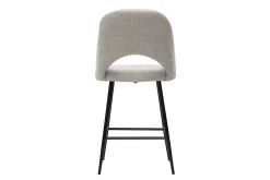 Tabourets de bar en tissu effet velours texturé gris H65 cm (lot de 2) COSETTE