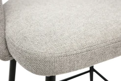 Tabourets de bar en tissu effet velours texturé gris H65 cm (lot de 2) COSETTE
