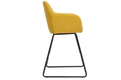 Tabourets de bar en tissu effet velours jaune moutarde H65 cm (lot de 2) AMIKA