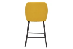 Tabourets de bar en tissu effet velours jaune moutarde H65 cm (lot de 2) AMIKA