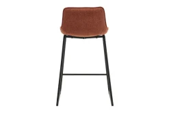 Tabourets de bar en tissu effet velours texturé terre brûlée et métal noir H65 cm (lot de 2) BOOST
