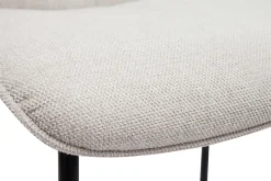 Tabourets de bar en tissu effet velours texturé beige et métal H65 cm (lot de 2) BOOST
