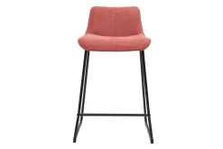 Tabourets de bar en tissu effet velours texturé terracotta et métal H65 cm (lot de 2) BOOST