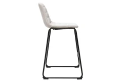 Tabourets de bar en tissu effet velours texturé beige et métal H64 cm (lot de 2) SAURY