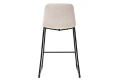 Tabourets de bar en tissu effet velours texturé beige et métal H64 cm (lot de 2) SAURY