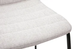 Tabourets de bar en tissu effet velours texturé beige et métal H64 cm (lot de 2) SAURY