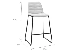 Tabourets de bar en tissu effet velours texturé beige et métal H64 cm (lot de 2) SAURY