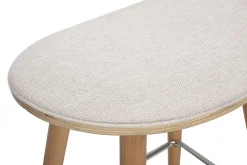 Tabourets de bar en tissu effet velours texturé beige et bois clair H65 cm (lot de 2) MEADOW