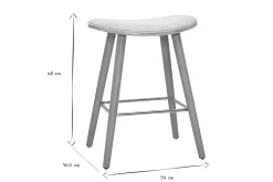 Tabourets de bar en tissu effet velours texturé beige et bois clair H65 cm (lot de 2) MEADOW