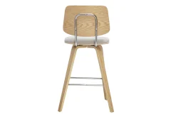 Tabourets de bar en tissu effet velours texturé beige et bois clair H66 cm (lot de 2) SEGUR