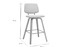Tabourets de bar en tissu effet velours texturé beige et bois clair H66 cm (lot de 2) SEGUR