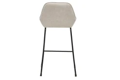 Tabourets de bar en tissu effet velours texturé beige et métal noir H68 cm (lot de 2) RONNIE