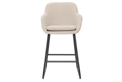 Tabourets de bar en tissu effet velours beige H65 cm (lot de 2) AMIKA