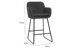 Tabourets de bar en tissu effet velours beige H65 cm (lot de 2) AMIKA