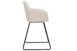 Tabourets de bar en tissu effet velours beige H65 cm (lot de 2) AMIKA